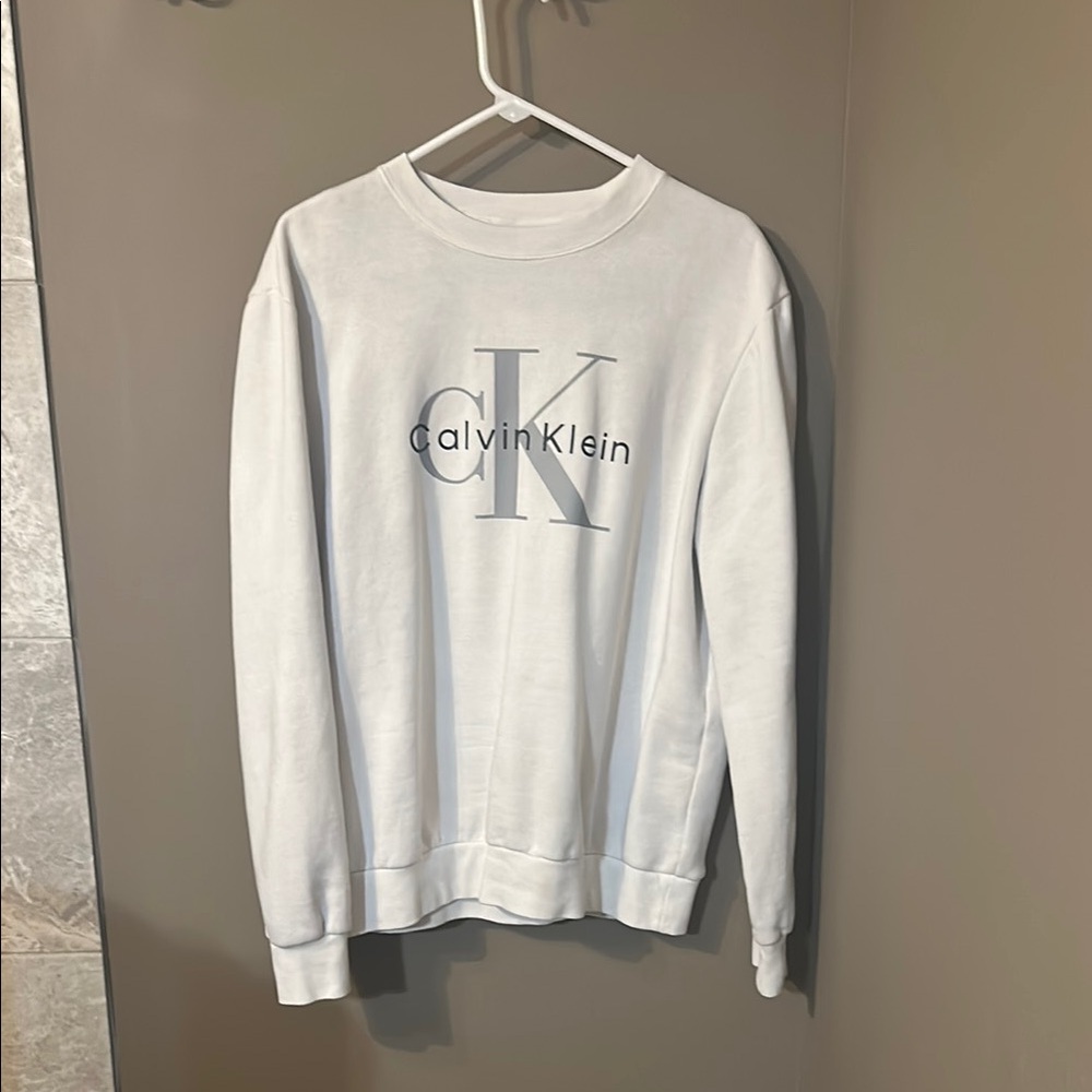 Calvin Klein White Crewneck Sweatshirt